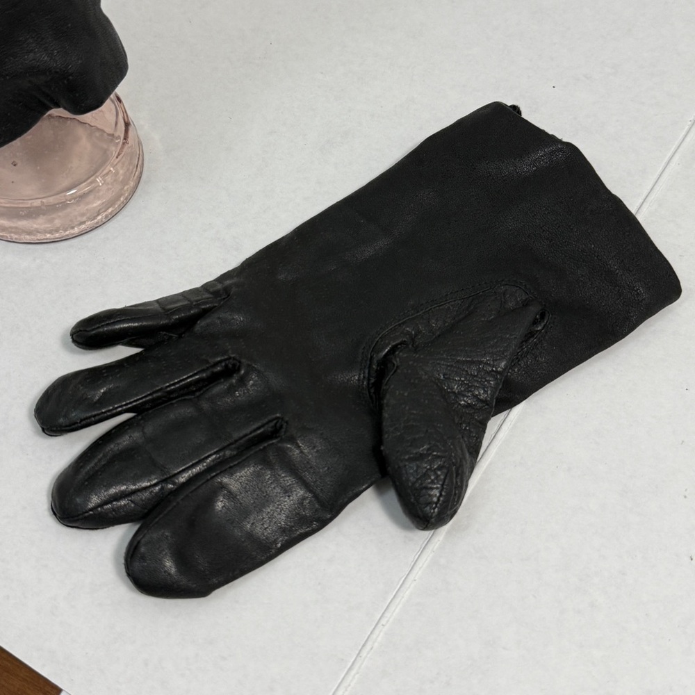 Genuine Leather Fourchette Gloves WPL 12931 Vintage - Picture 5 of 12
